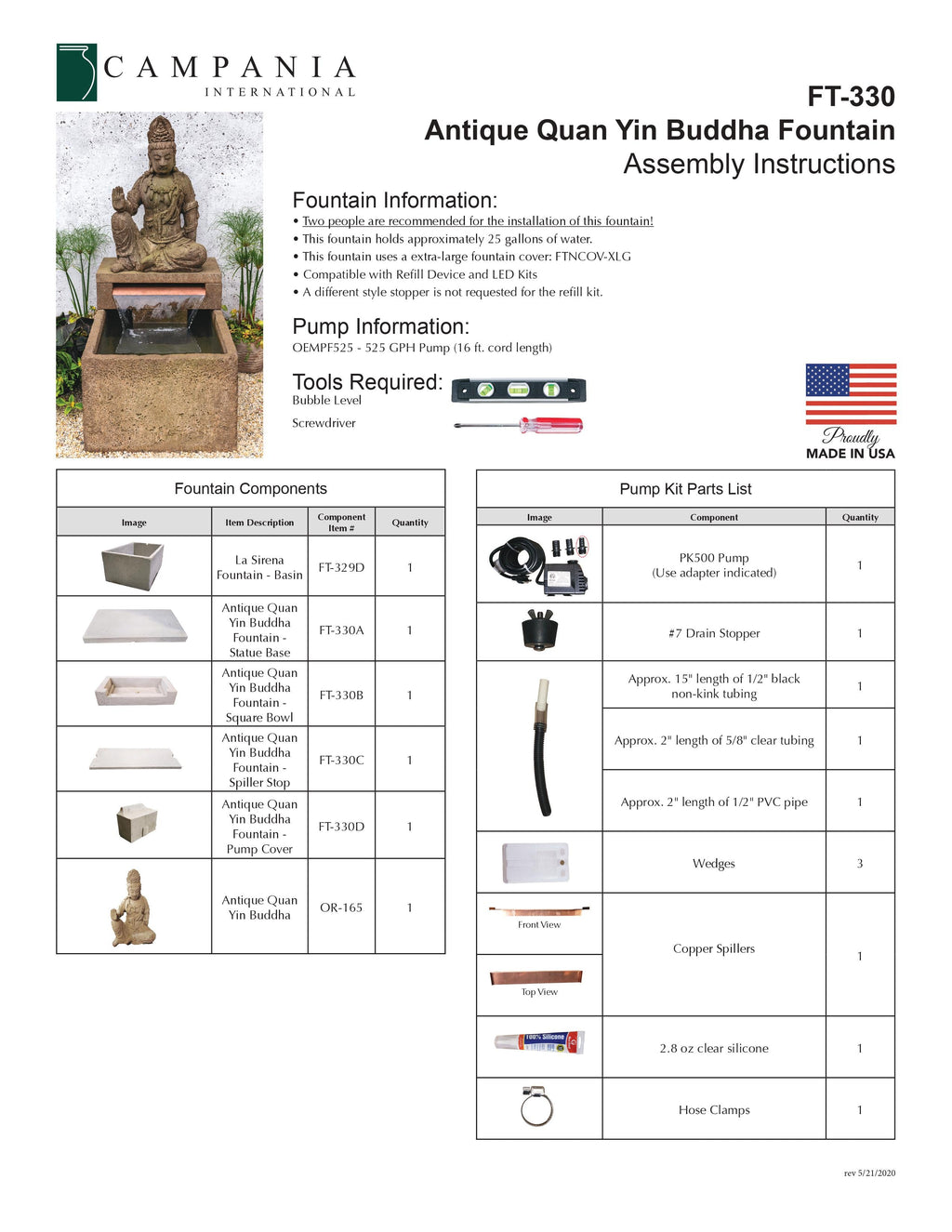 Campania International Antique Quan Yin Buddha Fountain