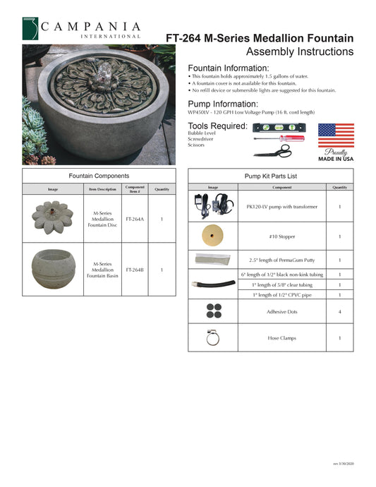 Campania International M-Series Medallion Fountain