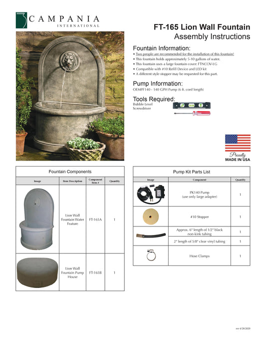 Campania International Lion Wall Fountain