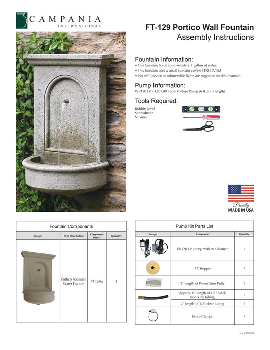 Campania International Portico Outdoor Water Fountain