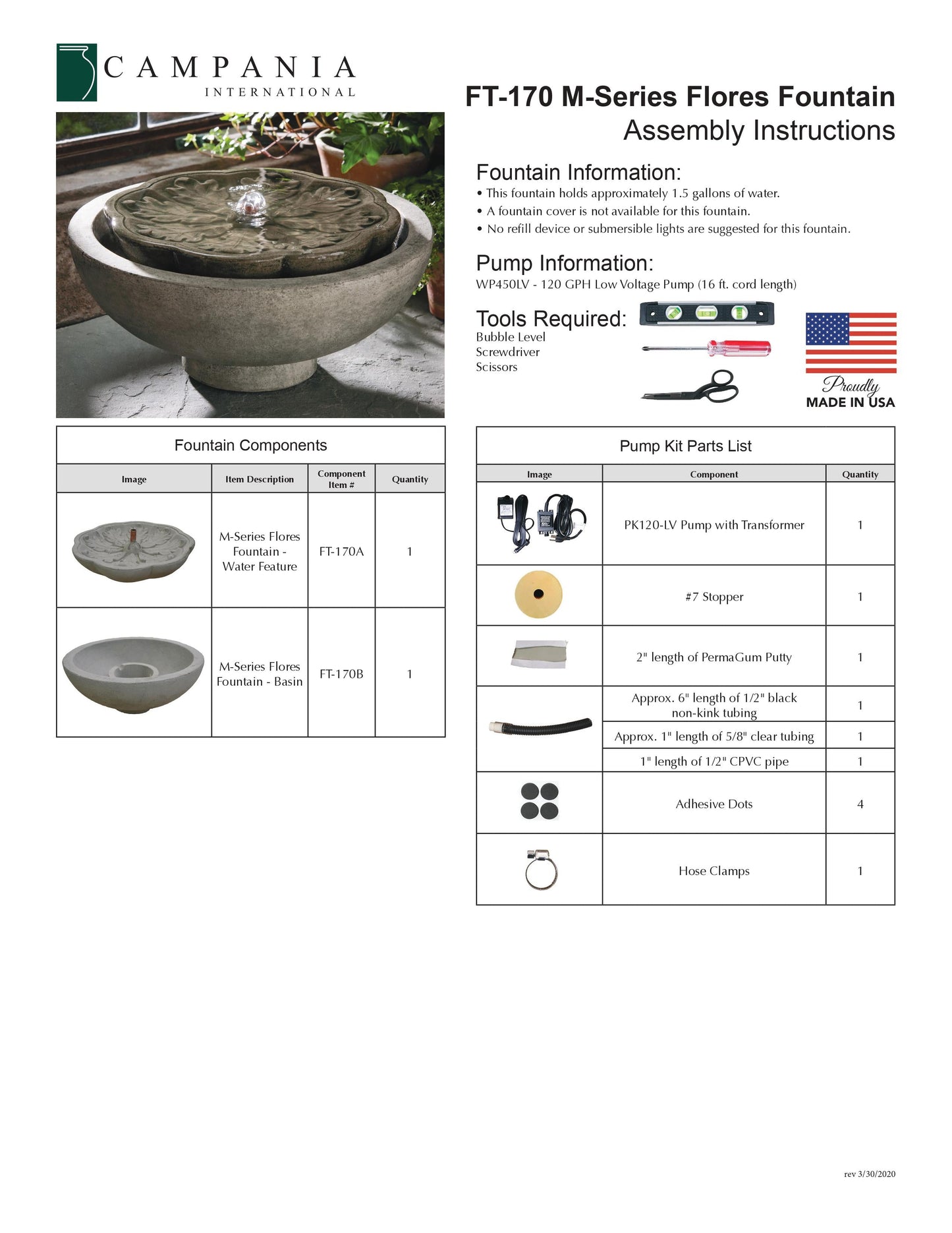 Campania International M-Series Flores Fountain
