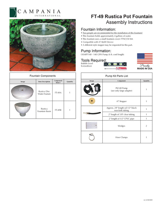 Campania International Rustica Pot Outdoor Water Fountain