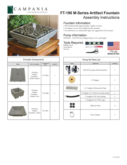 Campania International M-Series Artifact Fountain