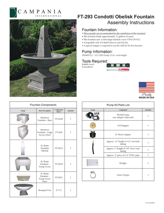 Campania International Condotti Obelisk Fountain