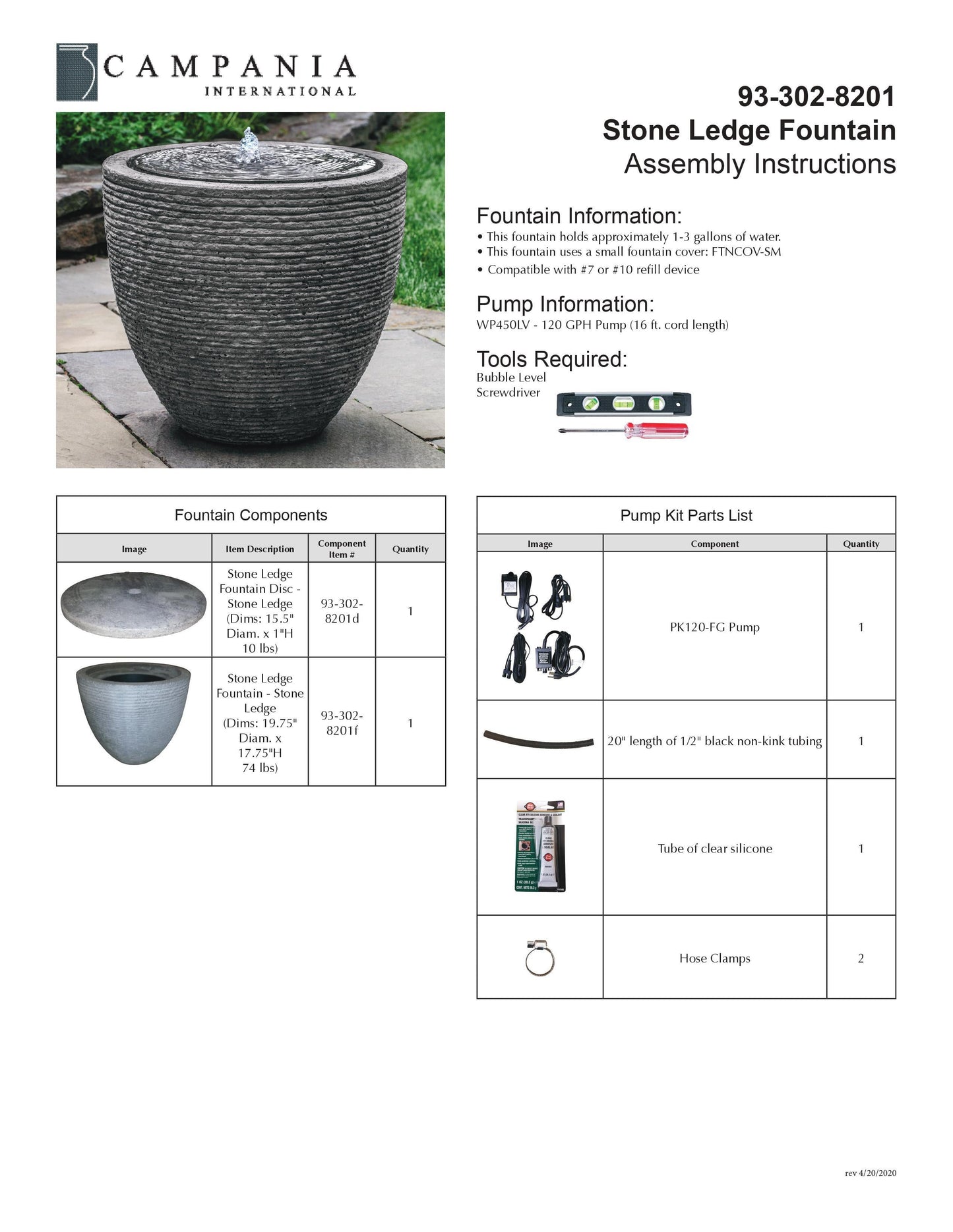 Stone Ledge Garden Fountain - Campania International