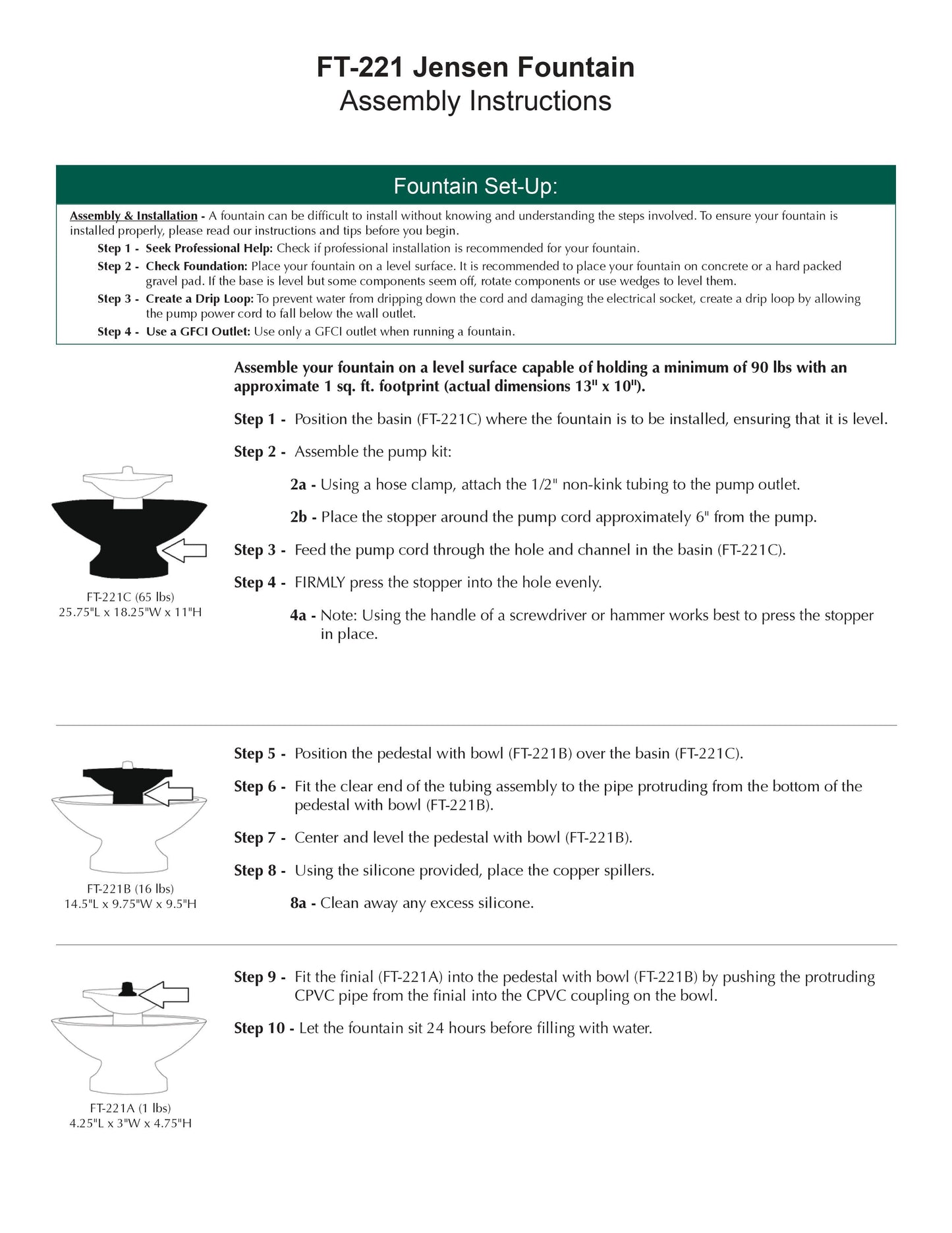 Campania International Jensen Oval Fountain