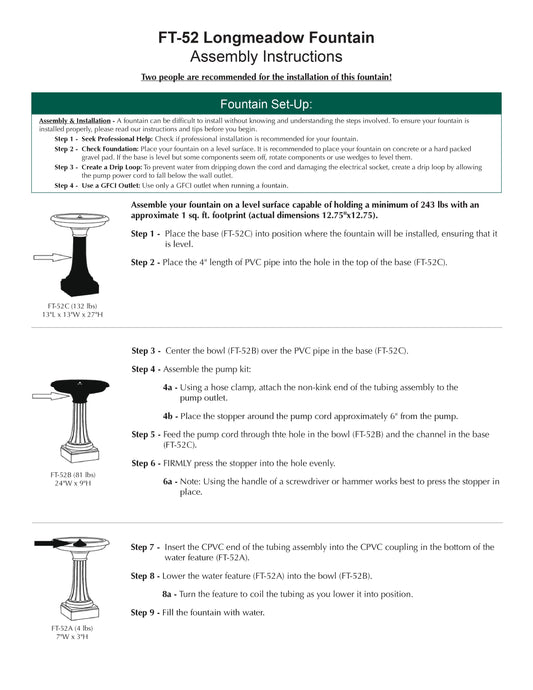 Campania International Longmeadow Outdoor Water Fountain