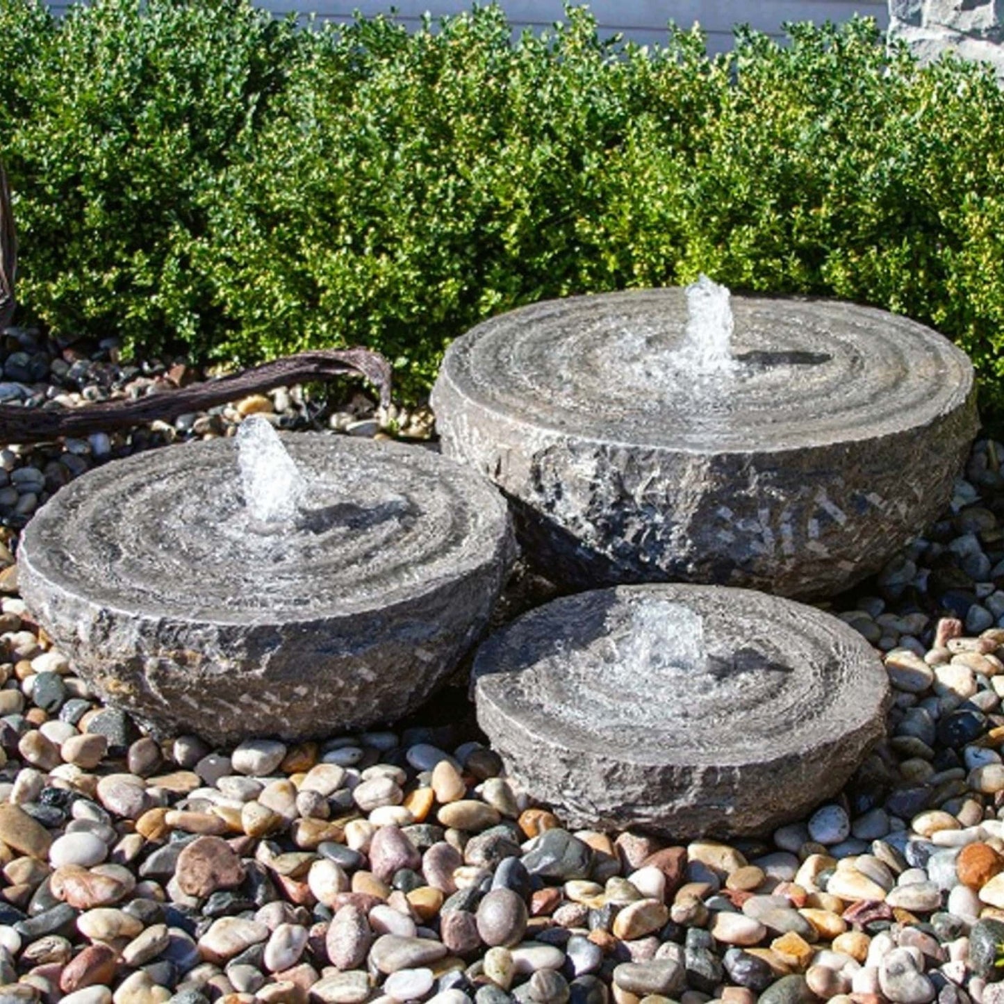 Blue Thumb Granite Bowls w/Swirl 3-piece Fountain - Complete Kit