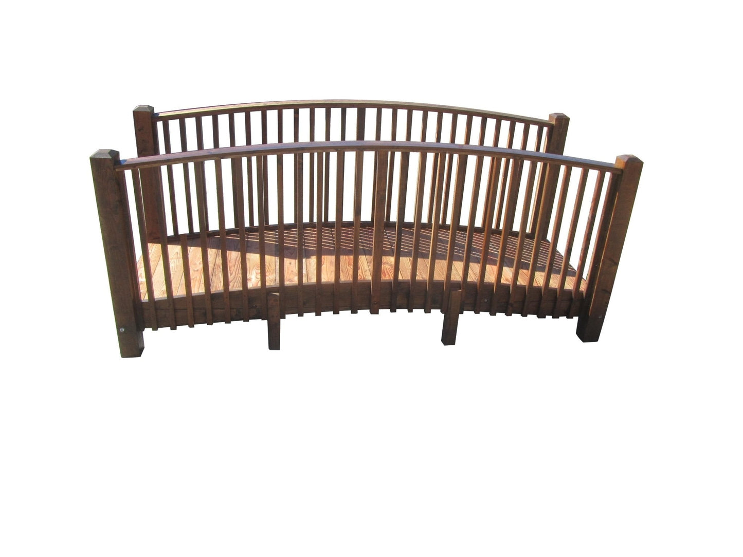 Wooden Garden Bridge with High Rails 12 ft.