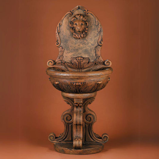 Fiore Classic Lion Concrete Wall Fountain