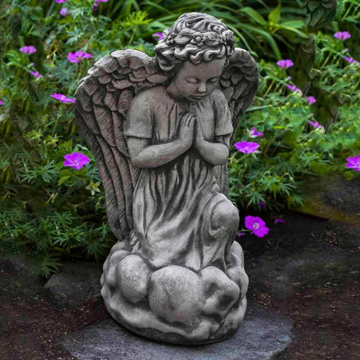 Campania Angel's Prayer Concrete Garden Statue