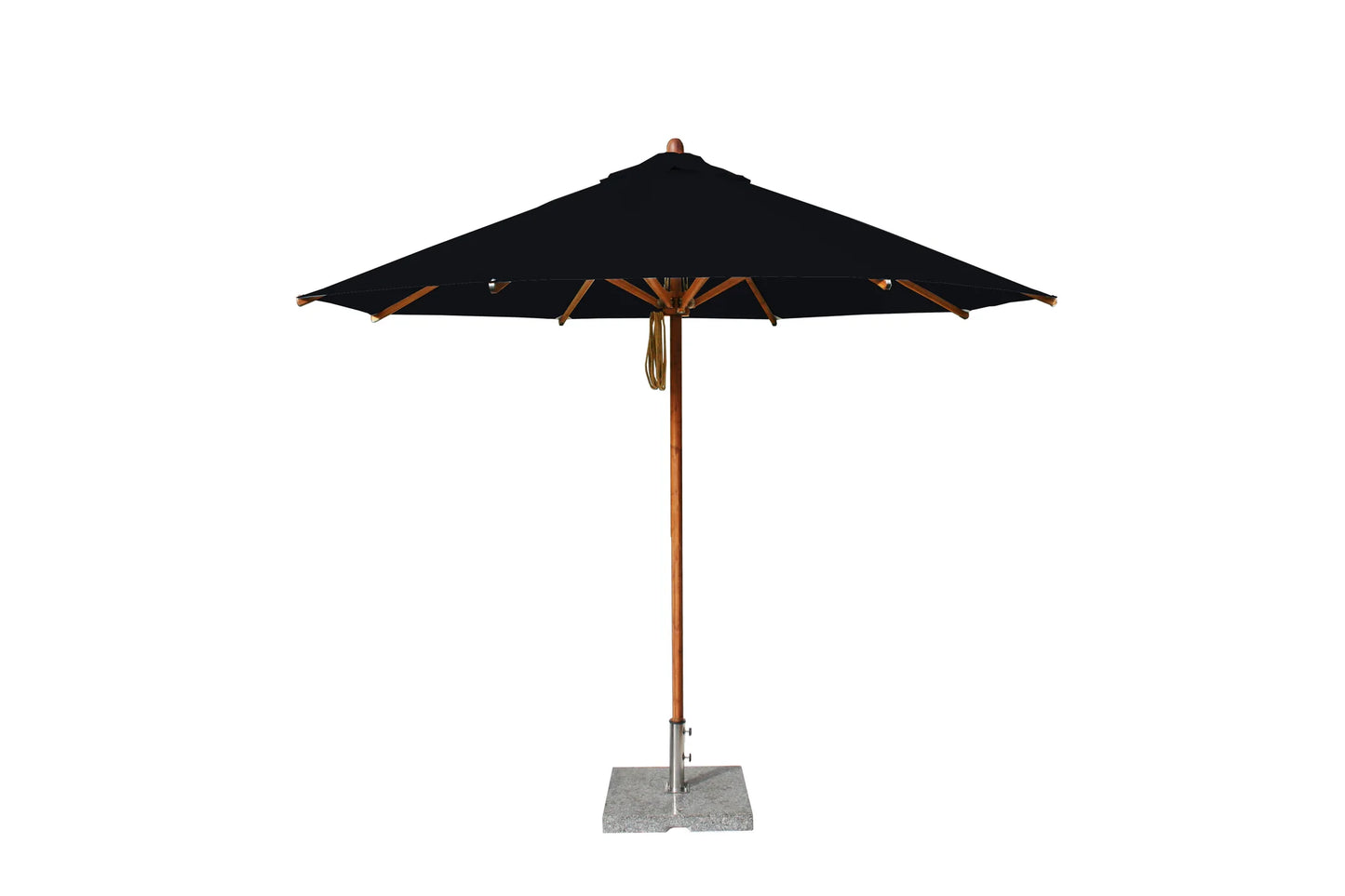 Bambrella Levante Bamboo 8.5' Round Outdoor Umbrella with Pulley Lift