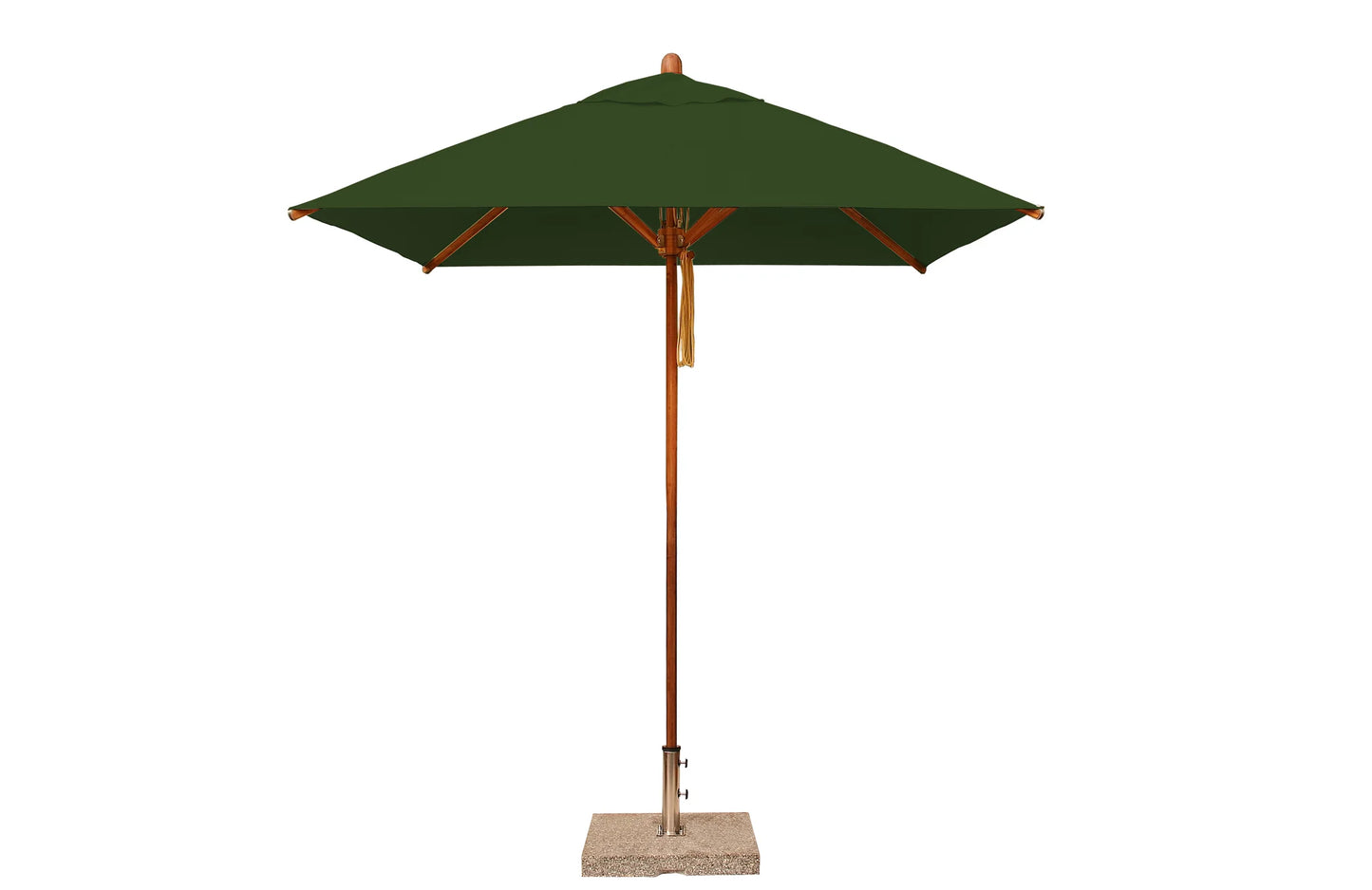 Bambrella Levante 7' Square Bamboo Umbrella w/ Pulley –No Tilt