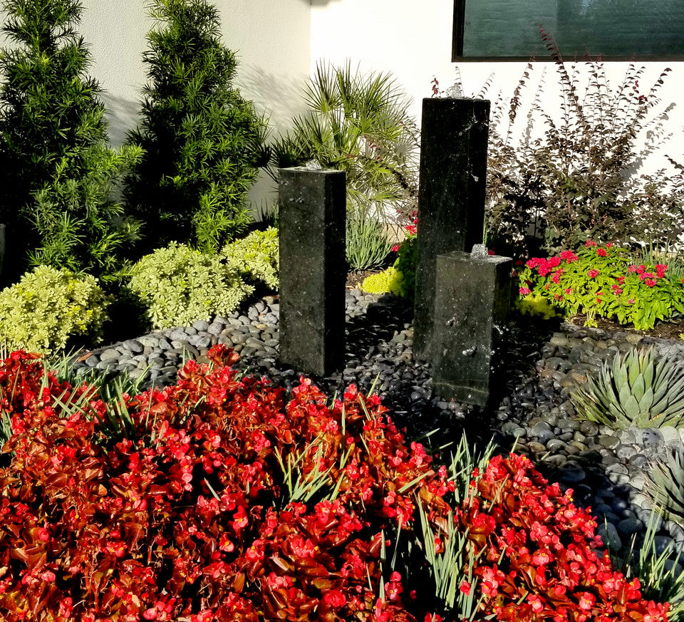 Blue Thumb Black Granite Towers 3-Column Fountain - Complete Kit