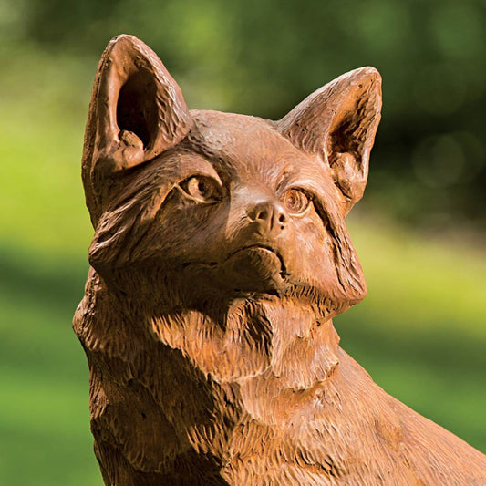 Campania Noble Fox Concrete Garden Statue - #A464