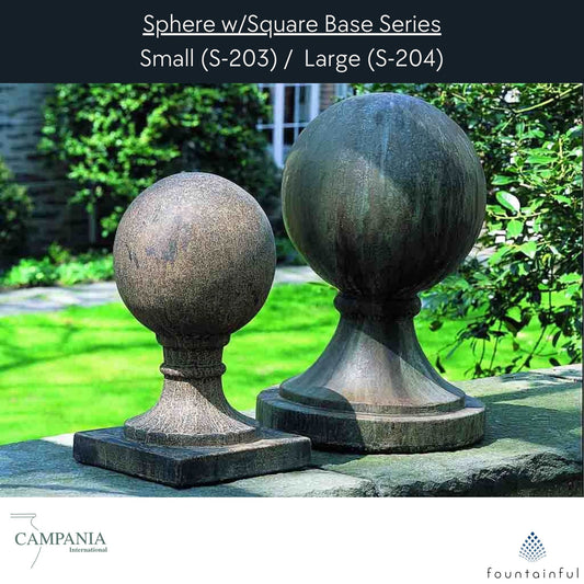 Campania Large Sphere Concrete Garden Statue - #S204