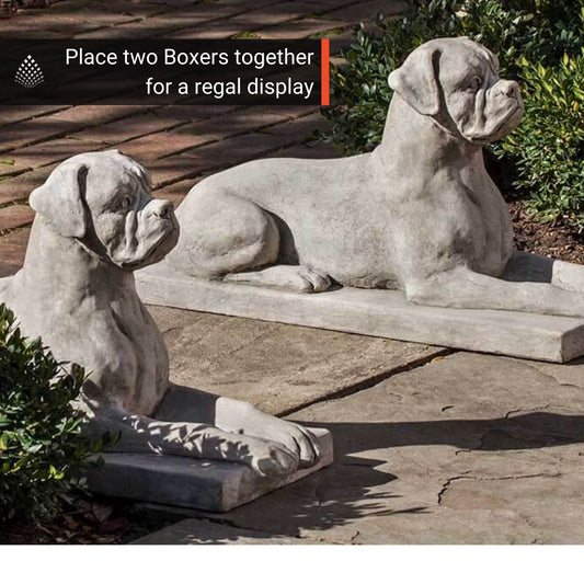 Campania Boxer Concrete Garden Statue - #A547