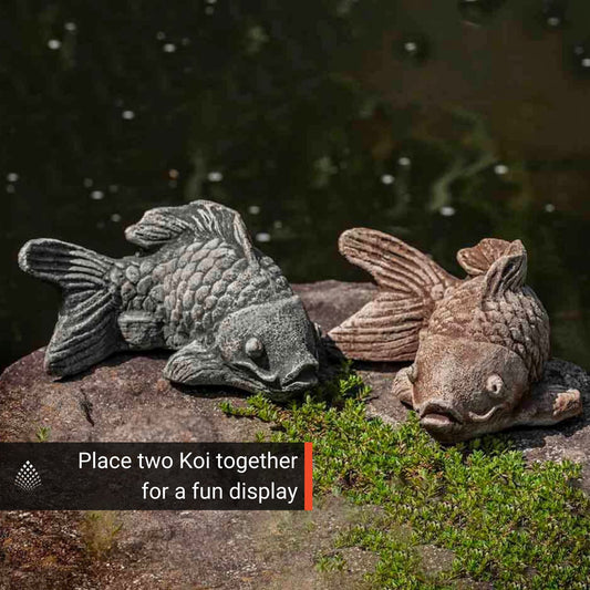 Campania Large Koi Concrete Fish Statue - #A581