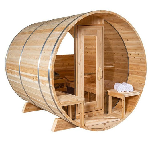 8 Person Panoramic Barrel Sauna - Tranquility