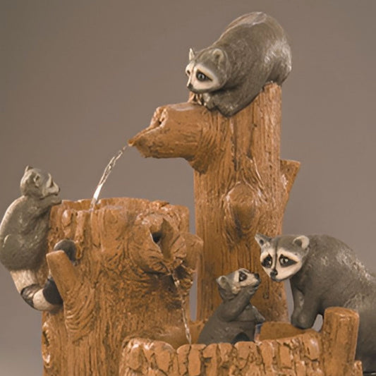 Fiore Mischief Raccoons Concrete Fountain - #283
