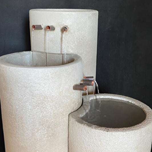 Fiore Stone Cylinder Streams Concrete Cascade Fountain