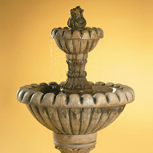 Fiore Marsala 2-Tier Concrete Fountain - #AV113S