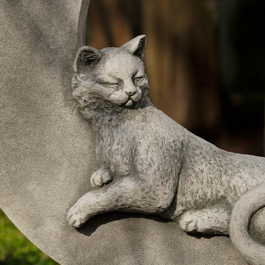 Campania Cat on the Moon Concrete Garden Statue