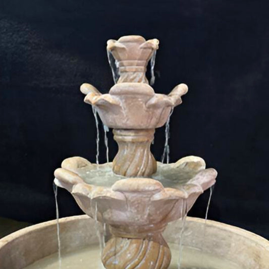 Fiore Cabo 3-Tier Concrete Fountain with Basin