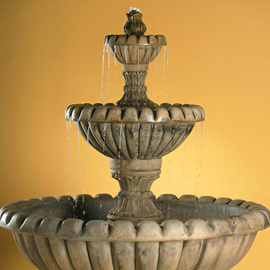 Fiore Marsala 3-Tier Concrete Fountain - #AV113F