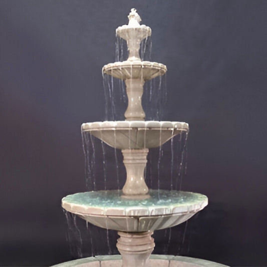 Fiore Monaco Tall 4-Tier Concrete Pond Fountain - #LG169F4R