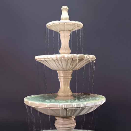Fiore Monaco 3-Tier Concrete Pond Fountain - #LG169-FRG