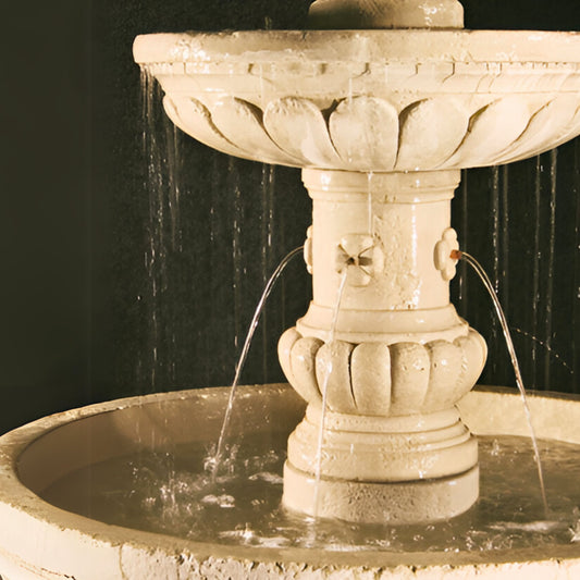 Fiore Mediterranean 3-Tier Concrete Pond Fountain - #LG134FRG