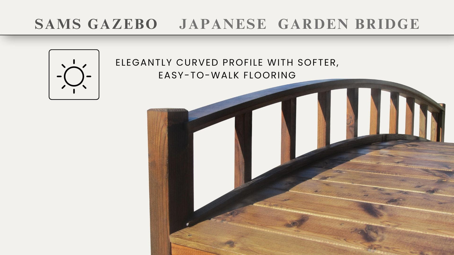 Japanese Wood Garden Bridge 8 ft.