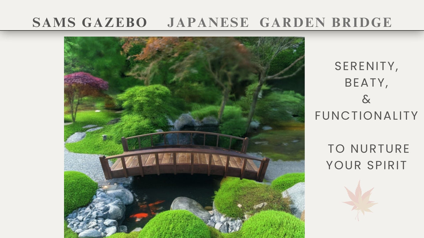 Japanese Wood Garden Bridge 8 ft.