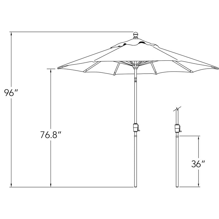 SimplyShades Catalina 7.5' Octagonal Push Button Tilt Umbrella