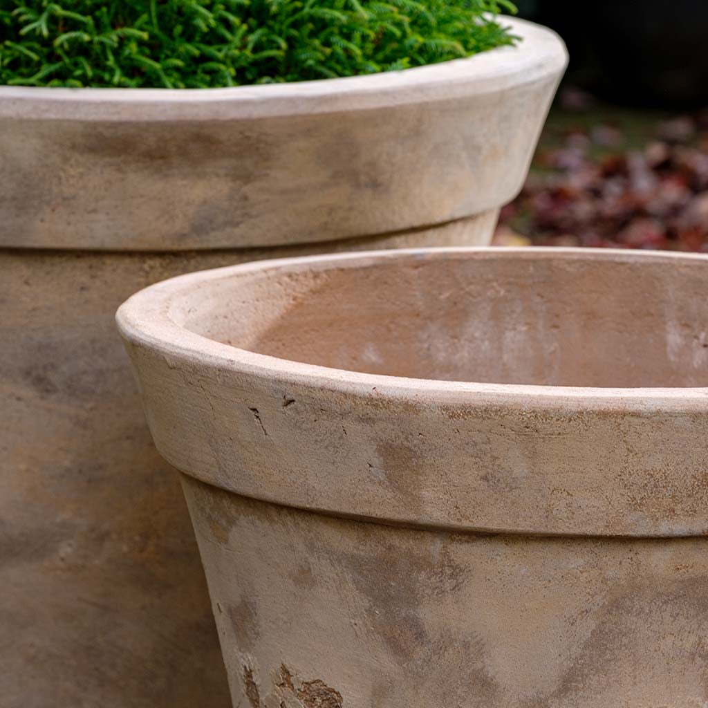 Campania Usuki Planter Nested Set of 2 | Glazed & Terra Cotta