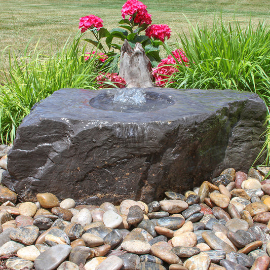 Blue Thumb Medium Bird Bath GFRC Boulder Fountain - Complete Kit