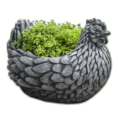 Campania Chicken Cast Stone Garden Planter