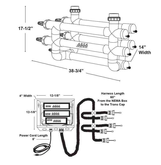 Aqua Ultraviolet 200 watt UV, 2" ports, black