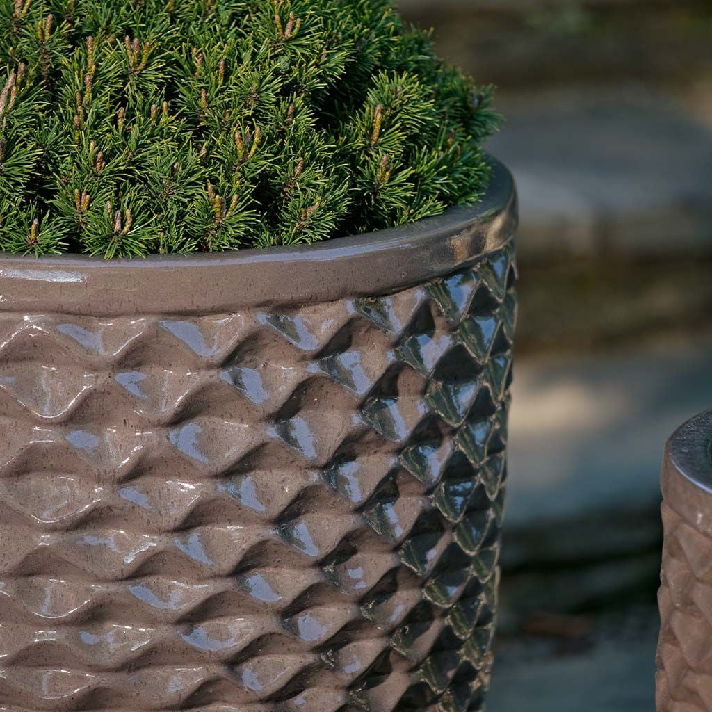 Campania Tall Honeycomb Planter Nested Set of 4 | Glazed Collection