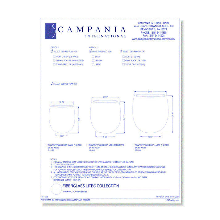 Campania Guilford Planter | Lite® Collection