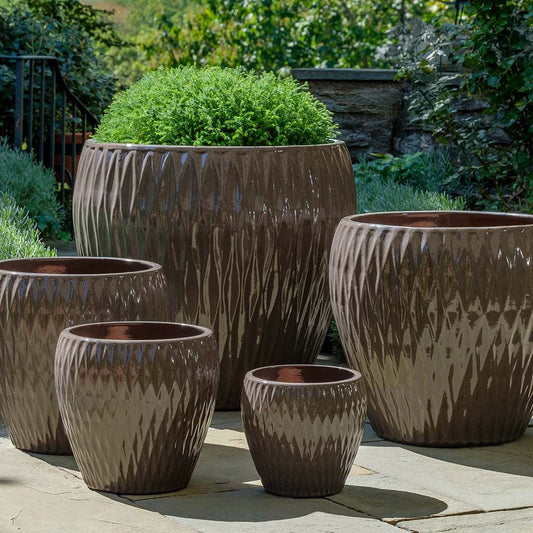 Campania Harlequin Glazed Planter Nested Set of 5
