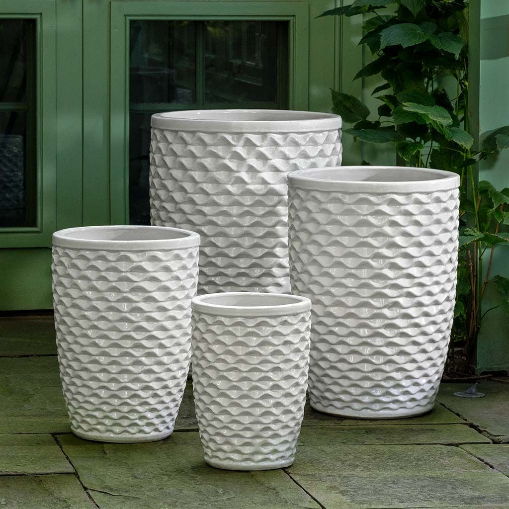 Campania Tall Honeycomb Planter Nested Set of 4 | Glazed Collection