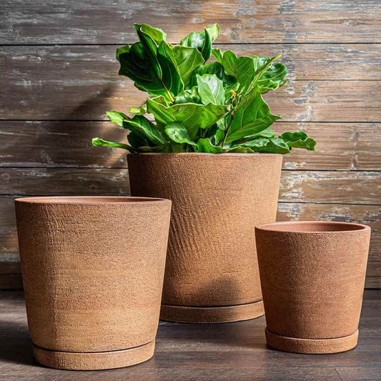 Campania I/O Tapered Cylinder Planters Set of 3 | Glazed Terra Cotta