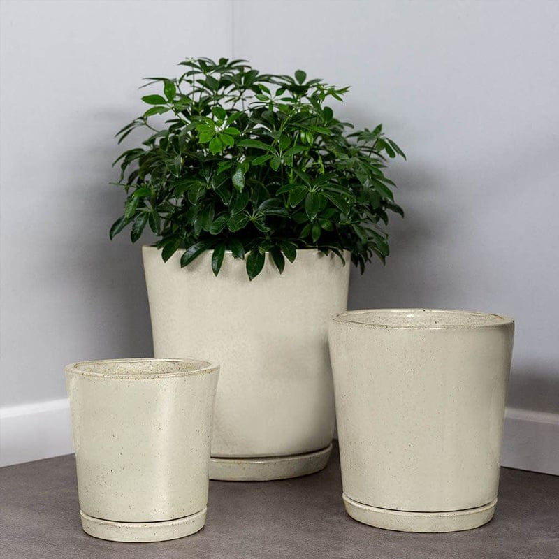 Campania I/O Tapered Cylinder Planters Set of 3 | Glazed Terra Cotta
