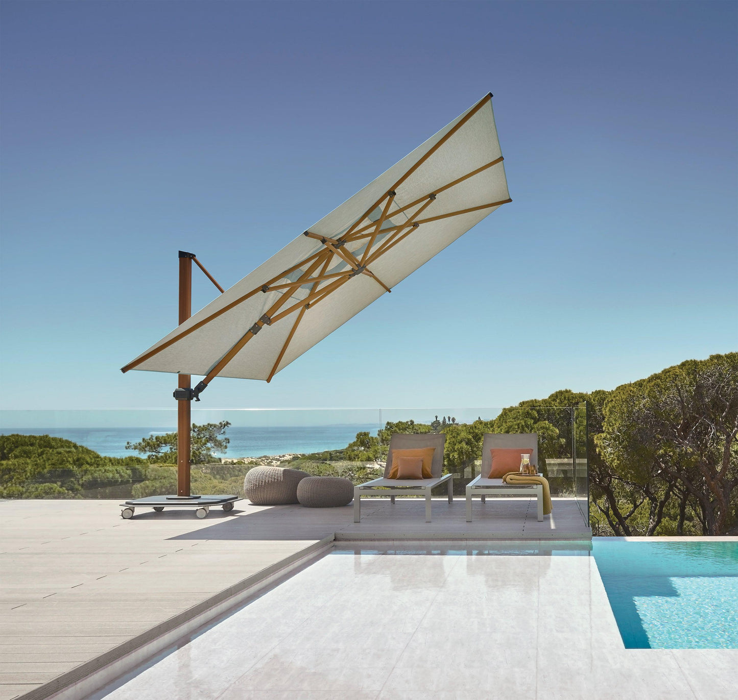 Jardinico JCP-401 Sidepost 10' x 14' Rectangular Umbrella