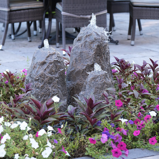 Blue Thumb Triple Matterhorn GFRC Boulder Fountain - Complete Kit