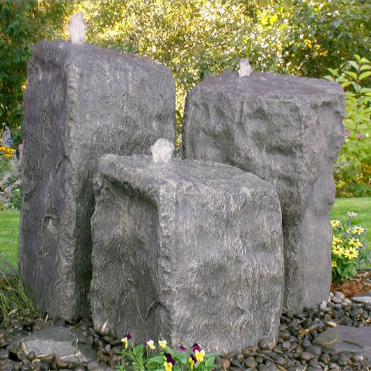 Blue Thumb Triple Watershed GFRC Boulder Fountain - Complete Kit