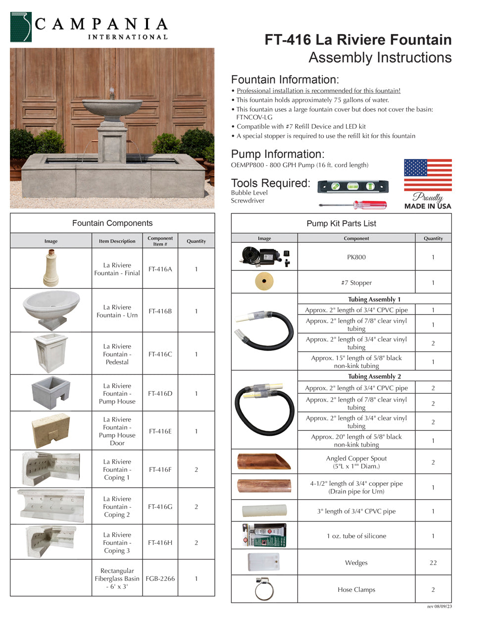 Campania International La Riviere Outdoor Fountain