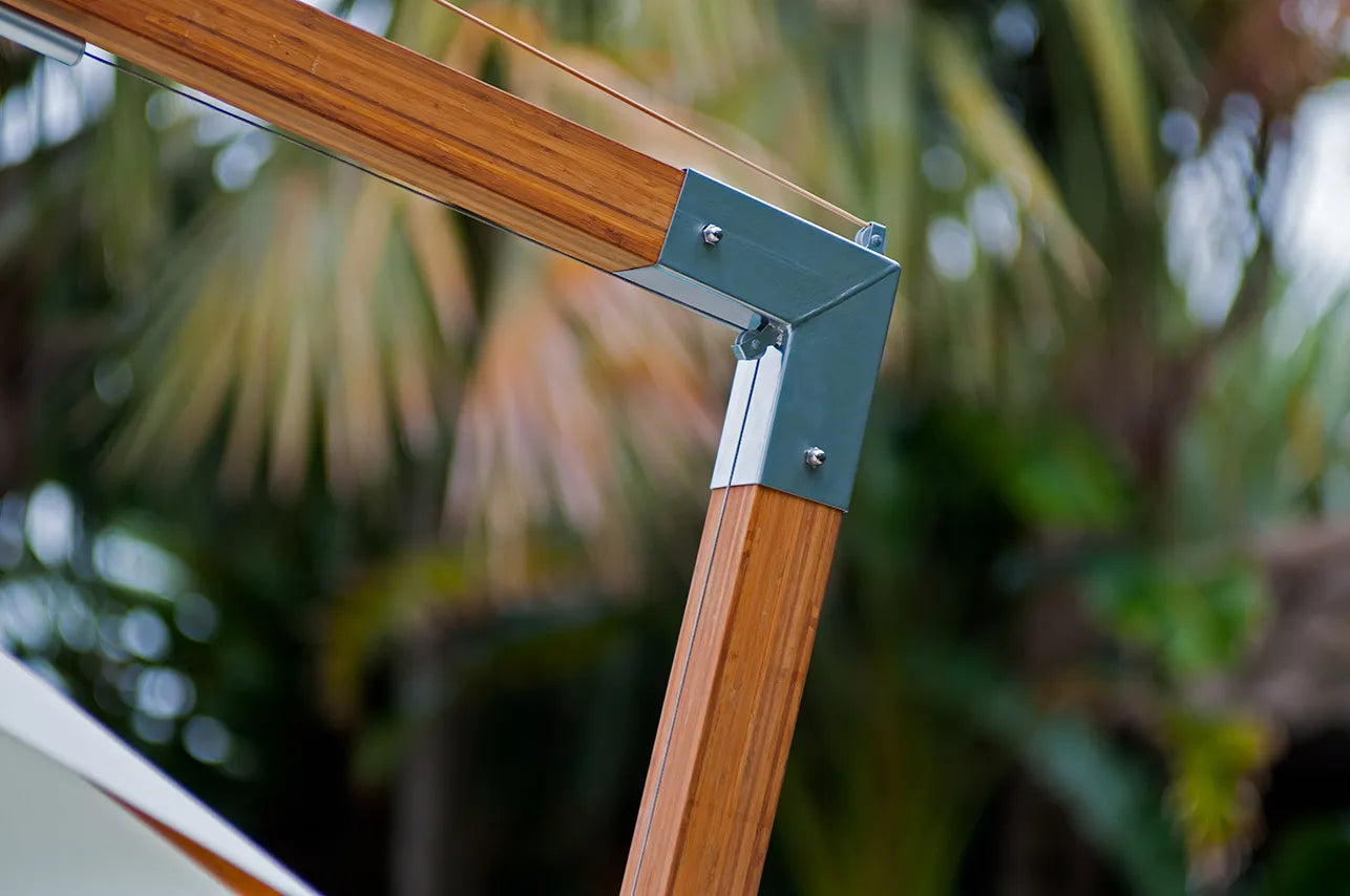 Bambrella Sirocco Side Wind Bamboo Cantilever Outdoor Umbrella